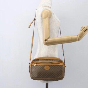 GUCCI Micro GG Supreme Shoulder Bag PVC Beige Gold